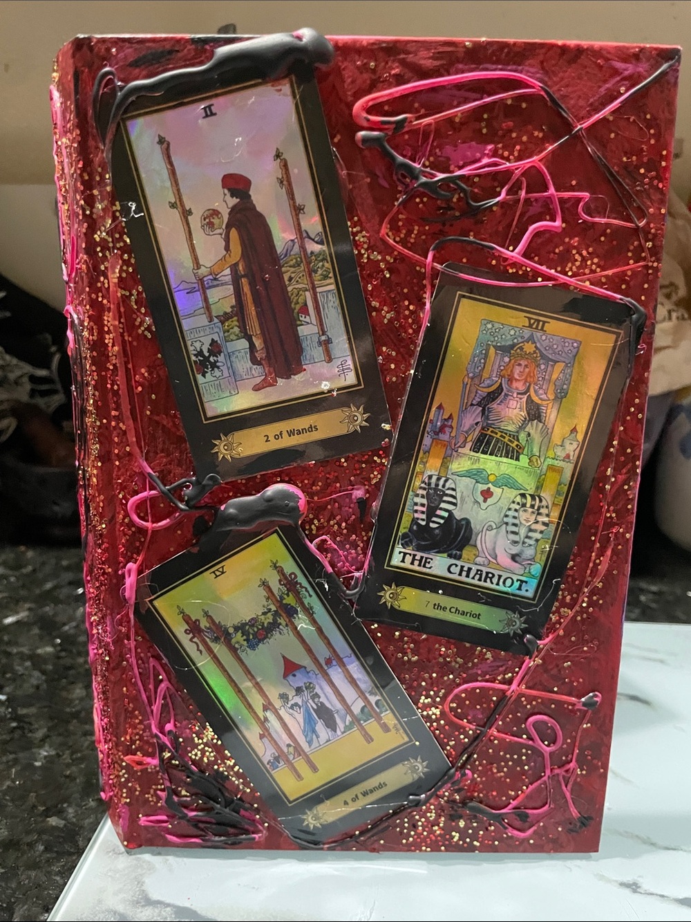 Rainbow Tarot Book Box Mixed Media Art Piece